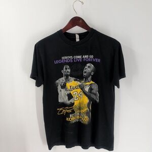 Vintage Y2K Los Angeles Lakers Kobe Bryant AL Style Mens Black Graphic T-Shirt M